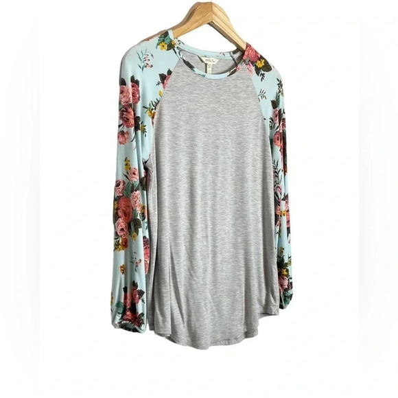 Matilda Jane | Wonderment Blossom Time Tee Raglan Top Floral Solid - Picture 5 of 9